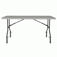Table pliante 180 cm avec 4 réhausseurs - Nappe stretch noire - Hauteur ajustable jusqu'à 90 cm_3