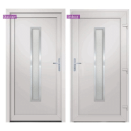 Vidaxl porte d'entrée blanc 88x200 cm pvc 3187891_3