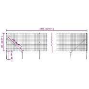 Vidaxl clôture en treillis métallique et piquet d'ancrage vert 1x10m 154097_3