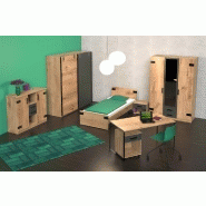 Lit LISBURN - Style industriel 90 x 200 cm - Chêne poutre - Design moderne et robuste_3