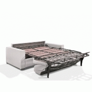 Canapé convertible 2-3 places Excellence - 120 cm - Sommier à lattes - Matelas Memory 18 cm inclus - Velours gris silver_3