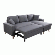 Canapé d'angle réversible convertible ARKO gris foncé - design scandinave avec coffre de rangement et coussins d'appoint_3