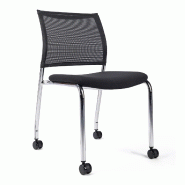 Chaise empilable sur patins ou roulettes So Trévise - Z08, Patins, Tissu_3