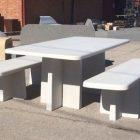 Table pique nique béton Buseu en béton avec ciment blanc ou gris Green Seal - 1900 x 1927 x 720 cm_3