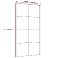 Vidaxl porte coulissante verre esg dépoli aluminium 102,5x205 cm blanc 151677_3