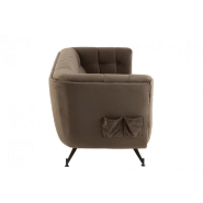 Canapé lounge Marianah gris foncé - style contemporain en velours capitonné - L207 x H78 x P82 cm_3