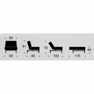 Innovation Living - Fauteuil design convertible lit 115x90 - Ample Styletto Mixed Dance Blue - Pieds bois foncé_3