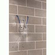 MOTTEZ - Crochet mural rabattable pour 1 vélo avec câble antivol de 122cm et crochets pour accessoires - B052QRA_3