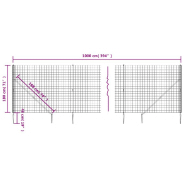 Vidaxl clôture en treillis métallique et ancrage anthracite 1,8x10 m 154277_3