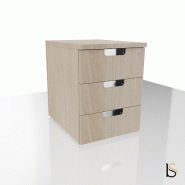 Caisson mobile TAK - Mobel Linea - Acacia clair, 3 tiroirs_4