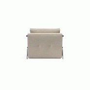 Fauteuil design convertible Innovation Living Cubed 02 - 90x200 cm - Tissu Blida gris sable - Pieds alu_3