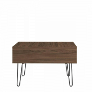 Table basse design scandinave LACKBERG - Noyer - Compacte avec rangement - Fabriquée en France_3