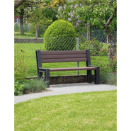 Banc public - MUNICH - Hauteur d'assise 45 cm - Plastique recyclé, piétement monobloc, coloris noir et marron_3