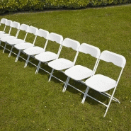Chaises pliantes de réception - Lot de 10 - Structure acier époxy, assise PEHD, usage intérieur/extérieur_3