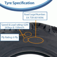 26x10.00-14 (255/60-14) 6ply ATV Tyre P3080 OBOR Pinacle 62M E-Marked Road Legal_3