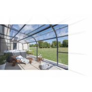 Abri de terrasse résistant aux UV et durable avec structure en aluminium