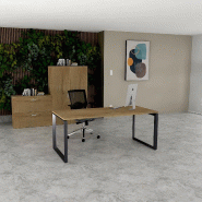 Bureau droit individuel Star - Mobel Linea - 180, Anthracite, Non, Chêne veiné_0