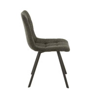 Chaise Milena gris foncé - design moderne en velours avec pieds en métal laqué noir - dimensions 54x86x45 cm_3