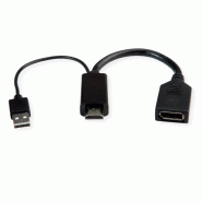 Roline adaptateur hdmi - displayport, v1.2, 4k, hdmi m - dp f, actif_3