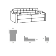 Canapé convertible express POL 120x190 cm - dossier capitonné, tissu personnalisable et ouverture rapide_3