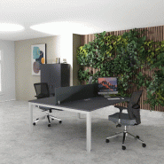Bureau 2 personnes Tempo avec passe-câbles  - Mobel Linea - 180, Alu, Anthracite_3