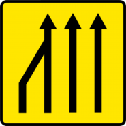 Panneau de voirie temporaire KD10A ex3G - Réduction des voies à gauche_3