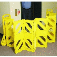 Barrière de sécurité mobile portable - 4000 mm ouverte - Polyéthylène jaune - 16 panneaux_3