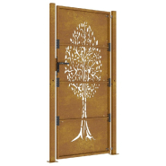 Vidaxl portail de jardin 105x180 cm acier corten conception de l'arbre 153164_3