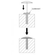 Clou de voirie durable et esthétique, fixation rapide par scellement chimique