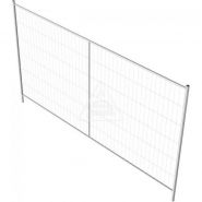 Profi M - Grille de chantier Schake - Clôture mobile galvanisée 3,50m x 2,00m avec cadre et tubes renforcés_3