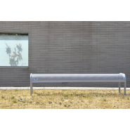 Banquette Vallès UM340B - Piètement acier Ø40mm, tôle perforée 2mm, traitement anticorrosion Ferrus_3