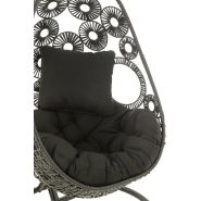 Fauteuil suspendu VANA - Aluminium et roseau noir - Utilisation intérieure et extérieure - Capacité 125 kg_3