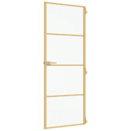 Vidaxl porte intérieure mince doré 76x201,5 cm verre trempé aluminium 155136_3