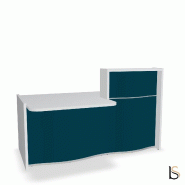 Banque d'accueil compacte WAVE avec plateau bas - MDD - 178, Gauche, Bleu foncé mat_0