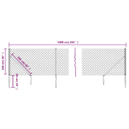Vidaxl clôture à mailles losangées avec piquet d'ancrage vert 1x10 m 153921_3