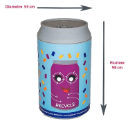 Poubelle ludique pour tri des canettes en aluminium - Capacité 210 litres