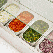 Saladette réfrigérée à poser 6 bacs gn 1/4 - vitrine à ingrédients de 140 cm_3