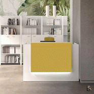 Bureau réception Z2 - Officity - 166, Blanc, Moutarde R1004_0