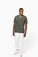 T-shirt écoresponsable Henley manches courtes homme - Kariban - 140 g - Réf : KNS302_3