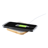 Chargeur sans fil rapide 15W - boîtier bambou et tissu polyester RPET - câble USB inclus_3