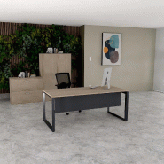 Bureau droit individuel Star - Mobel Linea - 180, Anthracite, Acacia clair, Oui_0
