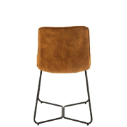 Chaise RATRI en velours ocre - pieds métal noir - style industriel - confortable et chic_3