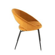 Chaise salle à manger ronde TROE avec trou - modèle rétro ocre - structure métal et tissu_3