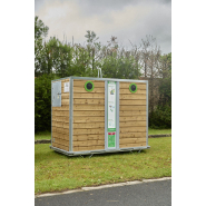 Conteneur de collecte modulable en métal, bois et polyester