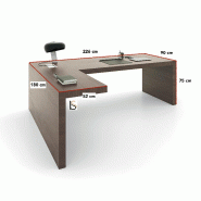 Bureau de direction avec retour Kyo Light - Martex. - 226, Noyer canaletto, Gauche_3