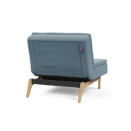 Fauteuil design Dublexo Eik convertible - Lit 90x115 cm - Pieds chêne naturel - Tissu Soft Indigo_3