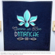 Logo ou lettres sur fond végétal synthétique - Lettres, Bleu Foncé_3