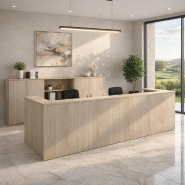 Banque d'accueil 2 personnes delta first - MOBEL LINEA - acacia clair, 364_0