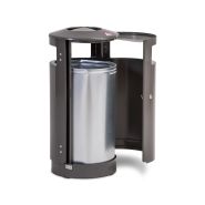 Corbeille publique en acier galvanisé ou inox 304 - Contenance 40L à 100L - Design robuste avec options cendrier et seau galvanisé_4