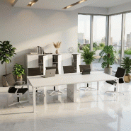 Table de conférence design 8 à 10 personnes avec plateau en verre X8 - Verre Blanc, 320_3